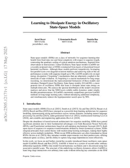 Learning to Dissipate Energy in Oscillatory State-Space Models