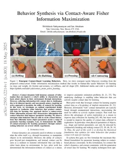 Behavior Synthesis via Contact-Aware Fisher Information Maximization