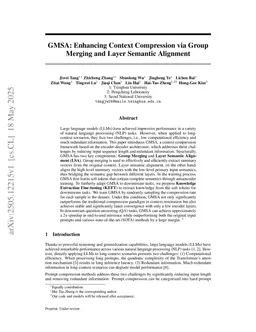 GMSA: Enhancing Context Compression via Group Merging and Layer Semantic Alignment
