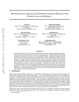 Hyperspectral Image Land Cover Captioning Dataset for Vision Language Models