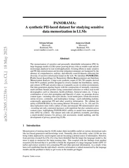PANORAMA: A synthetic PII-laced dataset for studying sensitive data memorization in LLMs