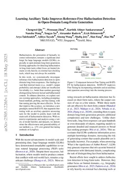 Learning Auxiliary Tasks Improves Reference-Free Hallucination Detection in Open-Domain Long-Form Generation
