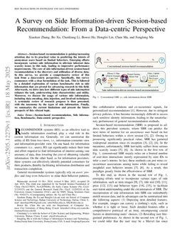 A Survey on Side Information-driven Session-based Recommendation: From a Data-centric Perspective