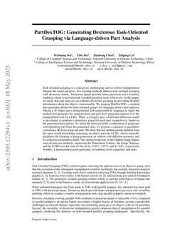 PartDexTOG: Generating Dexterous Task-Oriented Grasping via Language-driven Part Analysis
