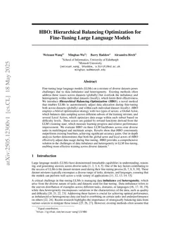 HBO: Hierarchical Balancing Optimization for Fine-Tuning Large Language Models