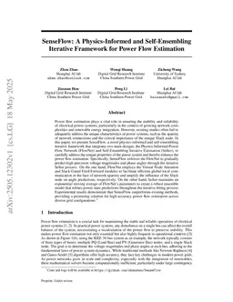 SenseFlow: A Physics-Informed and Self-Ensembling Iterative Framework for Power Flow Estimation