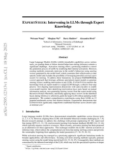 ExpertSteer: Intervening in LLMs through Expert Knowledge