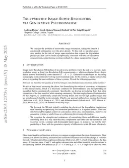 Trustworthy Image Super-Resolution via Generative Pseudoinverse