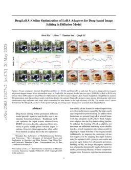 DragLoRA: Online Optimization of LoRA Adapters for Drag-based Image Editing in Diffusion Model