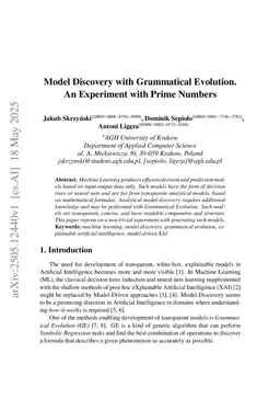 Model Discovery with Grammatical Evolution. An Experiment with Prime Numbers
