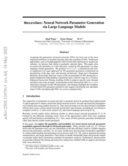 NeuroGen: Neural Network Parameter Generation via Large Language Models