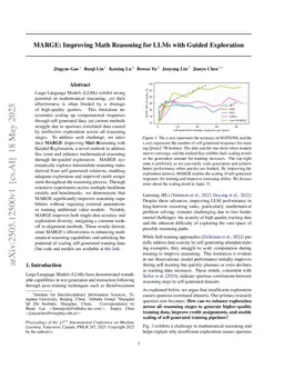 MARGE: Improving Math Reasoning for LLMs with Guided Exploration