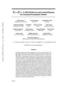 ChemPile: A 250GB Diverse and Curated Dataset for Chemical Foundation Models