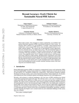 Beyond Accuracy: EcoL2 Metric for Sustainable Neural PDE Solvers