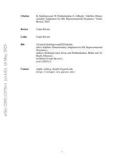 AdaDim: Dimensionality Adaptation for SSL Representational Dynamics