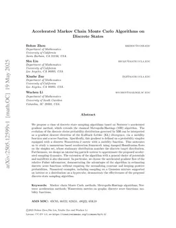 Accelerated Markov Chain Monte Carlo Algorithms on Discrete States