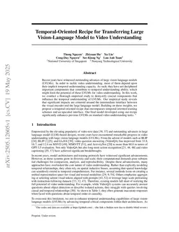 Temporal-Oriented Recipe for Transferring Large Vision-Language Model to Video Understanding