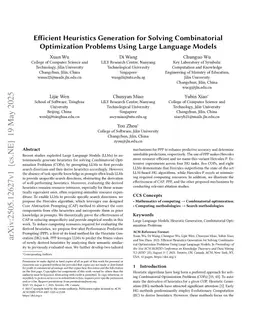 Efficient Heuristics Generation for Solving Combinatorial Optimization Problems Using Large Language Models