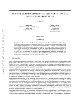 Two out of Three (ToT): using self-consistency to make robust predictions