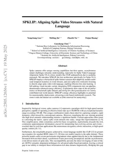 SPKLIP: Aligning Spike Video Streams with Natural Language