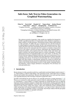 Safe-Sora: Safe Text-to-Video Generation via Graphical Watermarking