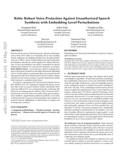 RoVo: Robust Voice Protection Against Unauthorized Speech Synthesis with Embedding-Level Perturbations