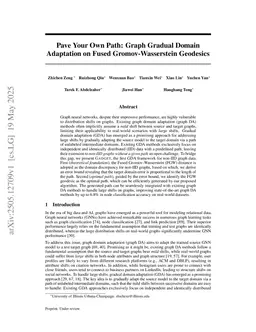 Pave Your Own Path: Graph Gradual Domain Adaptation on Fused Gromov-Wasserstein Geodesics
