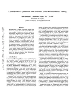 Counterfactual Explanations for Continuous Action Reinforcement Learning