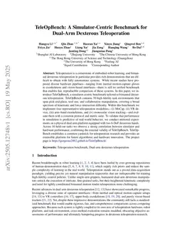 TeleOpBench: A Simulator-Centric Benchmark for Dual-Arm Dexterous Teleoperation