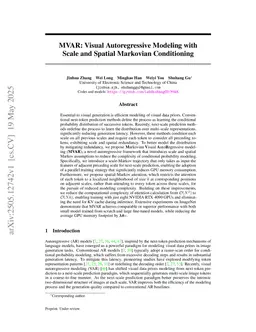 MVAR: Visual Autoregressive Modeling with Scale and Spatial Markovian Conditioning