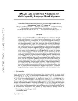 IDEAL: Data Equilibrium Adaptation for Multi-Capability Language Model Alignment