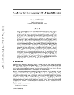 Accelerate TarFlow Sampling with GS-Jacobi Iteration