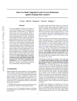 Does Low Rank Adaptation Lead to Lower Robustness against Training-Time Attacks?