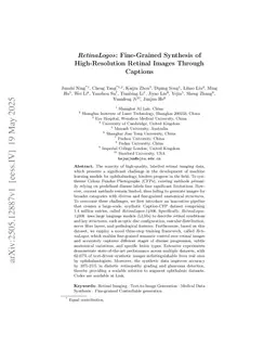RetinaLogos: Fine-Grained Synthesis of High-Resolution Retinal Images Through Captions