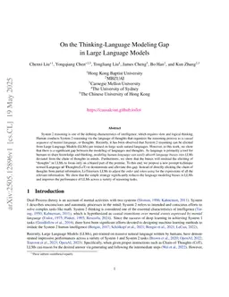 On the Thinking-Language Modeling Gap in Large Language Models
