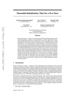 Sinusoidal Initialization, Time for a New Start