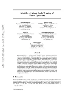 Multi-Level Monte Carlo Training of Neural Operators