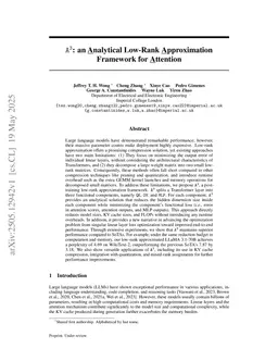 A3 : an Analytical Low-Rank Approximation Framework for Attention