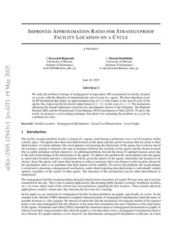 Improved Approximation Ratio for Strategyproof Facility Location on a Cycle