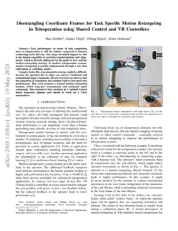 Disentangling Coordiante Frames for Task Specific Motion Retargeting in Teleoperation using Shared Control and VR Controllers