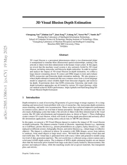 3D Visual Illusion Depth Estimation