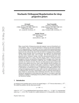 Stochastic Orthogonal Regularization for deep projective priors