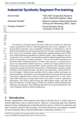 Industrial Synthetic Segment Pre-training