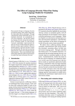 The Effect of Language Diversity When Fine-Tuning Large Language Models for Translation