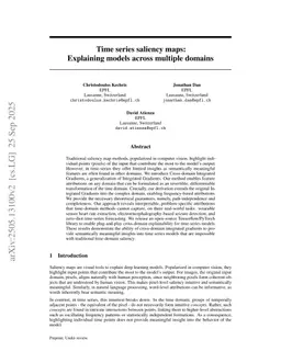 Time series saliency maps: explaining models across multiple domains