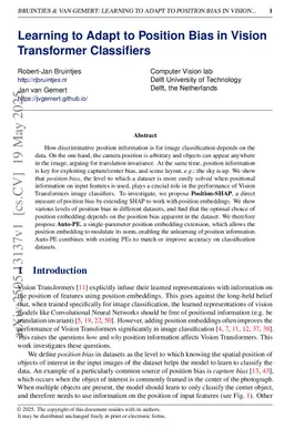 Learning to Adapt to Position Bias in Vision Transformer Classifiers