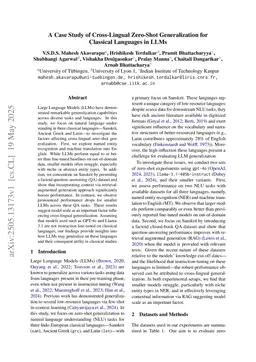 A Case Study of Cross-Lingual Zero-Shot Generalization for Classical Languages in LLMs