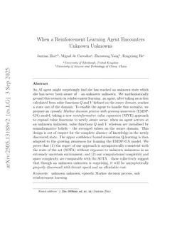 When a Reinforcement Learning Agent Encounters Unknown Unknowns