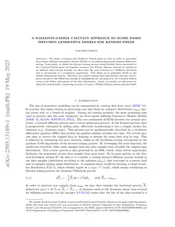 A Malliavin-Gamma calculus approach to Score Based Diffusion Generative models for random fields