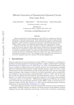 Efficient Generation of Parameterised Quantum Circuits from Large Texts